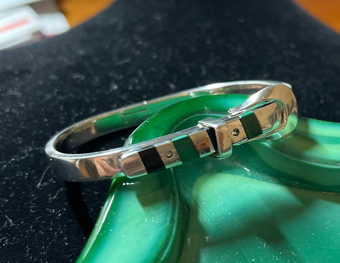 Vintage Mexican Sterling Belt Buckle Bracelet