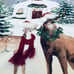 Winter Christmas Deer & Chapel Table Runner