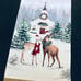 Winter Christmas Deer & Chapel Table Runner