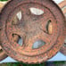 Researched Three old peugeot hubcaps