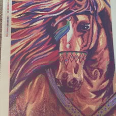 Diamond art medium size painted war horse