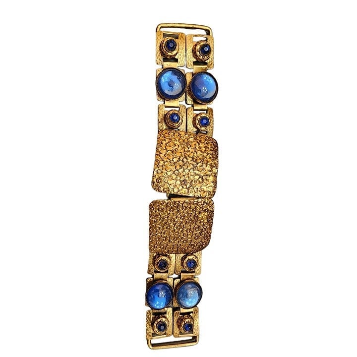 Vintage Brass Glass Buckle (A2056)