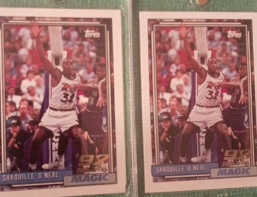 2-Shaquille O'Neal 92 Topps Rookie Cards