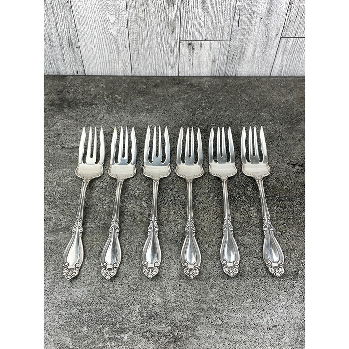 VTG Rare WM Rodgers Special Silver Plate Salad Forks Set of 6 1896 Blenheim