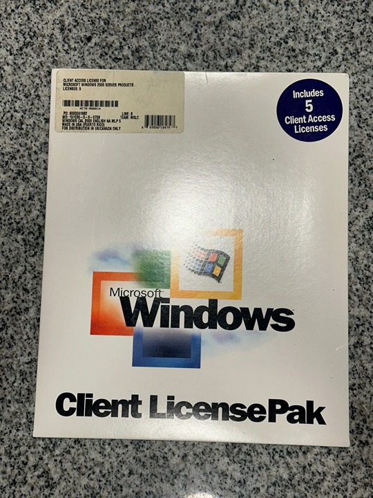 Microsoft Windows 2000 Server -5 Client License Pack Only