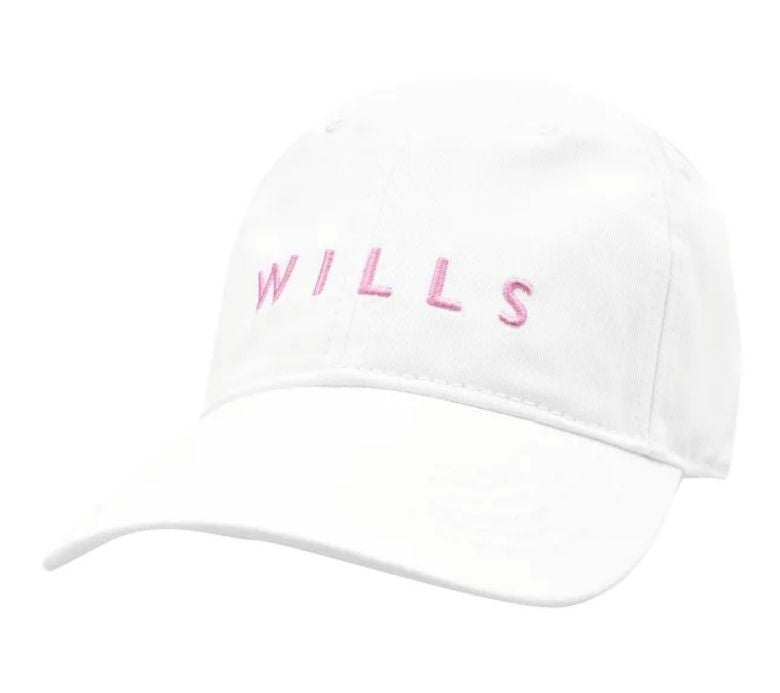 New Jack wills white pink logo embroidered cotton hat cap