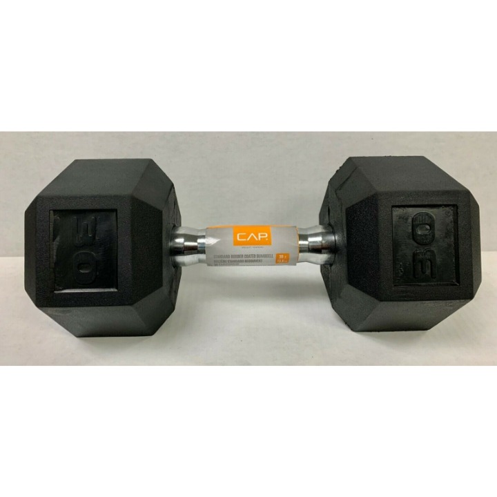 New Cap 30 lb lbs Rubber Dumbbell