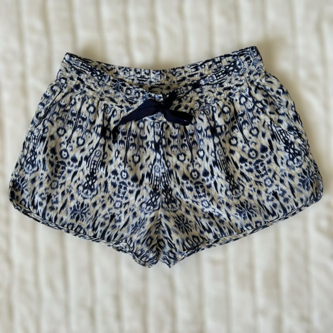 Joie Layana Tribal Print Silk Shorts with Tie-Front and Side Slits - Size XS
