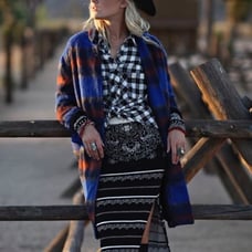 Free People Overcoat Plaid Long and Lean