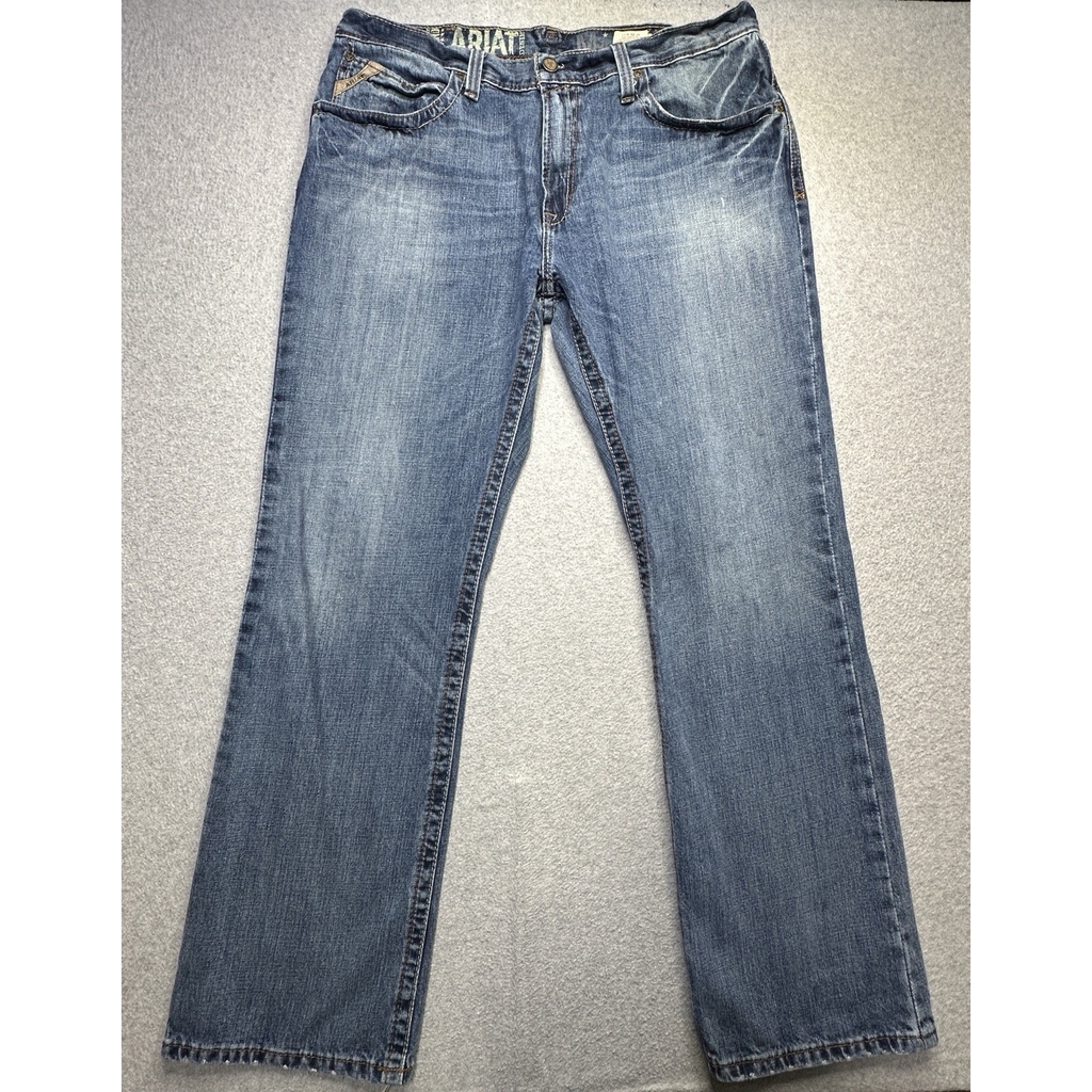 Ariat M4 Jeans Adult 38x34 (38x32.5) Blue Denim Bootcut Western Normcore Mens