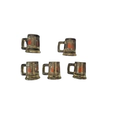 Lot of 5 Becks Miniature Beer Mug Stein Shot Glass Set of 5 Advertising Good