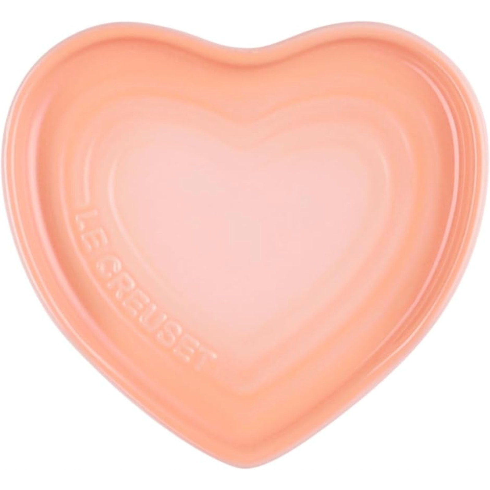 Le Creuset Stoneware Heart Shaped Utensil Spoon Rest 5 Peche Kitchen Valentines