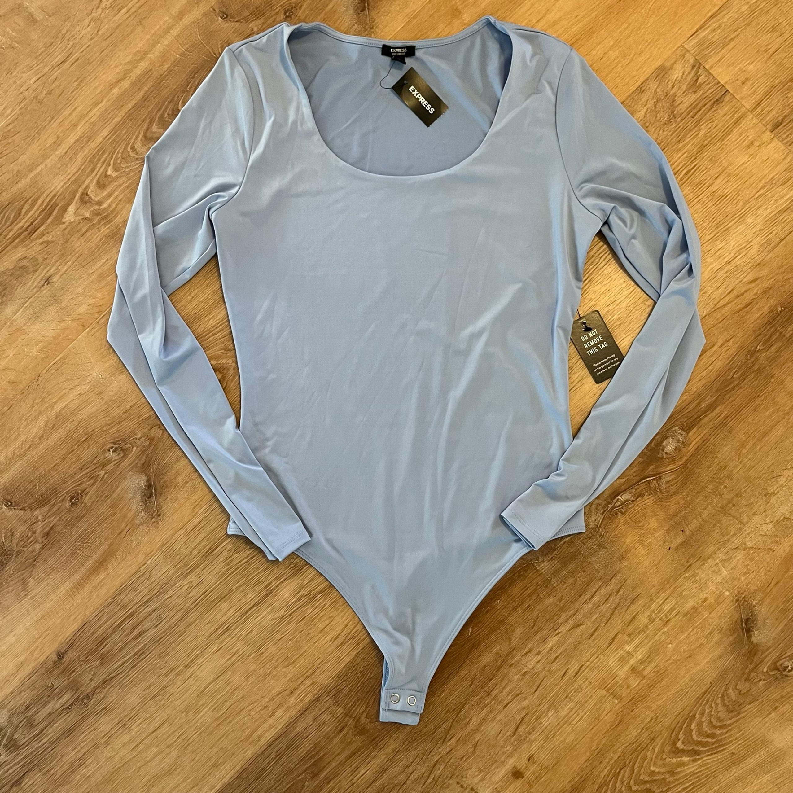 NWT Express Light Blue Long Sleeve Bodysuit
