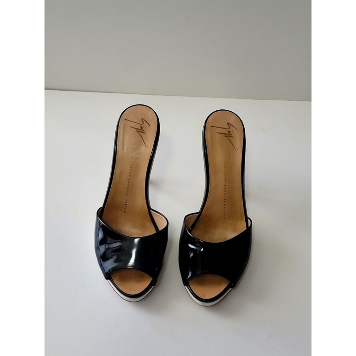 Women's Giuseppe Zanotti Heels 38 Patent Leather Black/White Platform Heels
