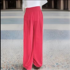 Abercrombie + Fitch Coral Pleated Ultra Wide Leg High Rise Linen Pants Sz M