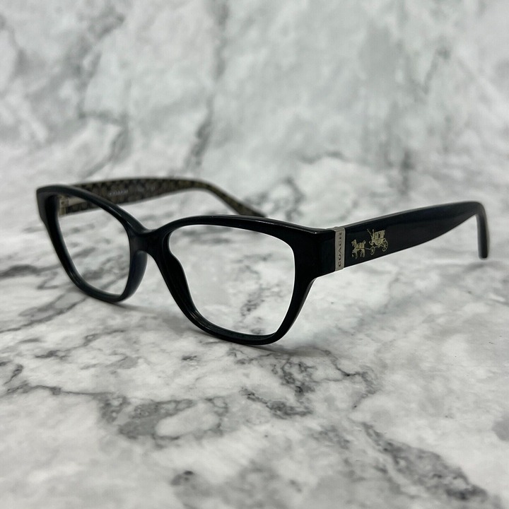 Coach HC6088 5261 Womens Black Square Designer Eyeglasses Frames 52-15 135 mm