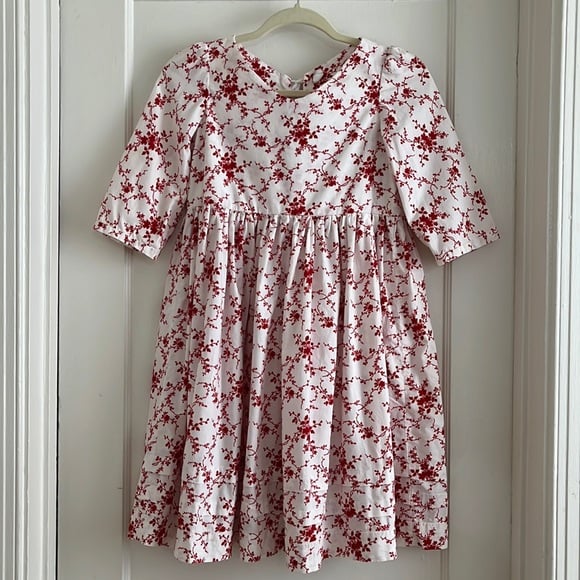 18th Century Reproduction Print Girls Costume Short Gown Dress Size 5/6