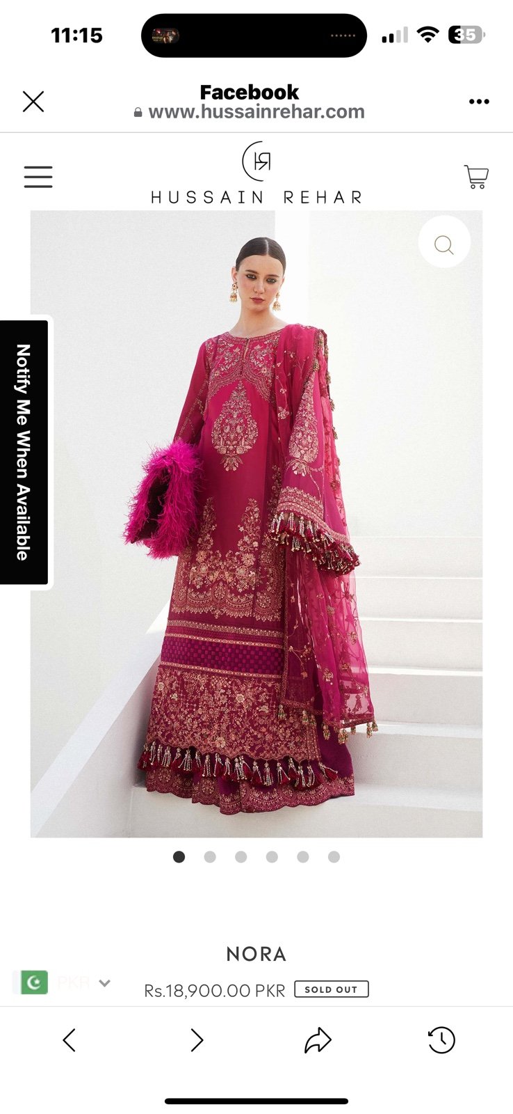 Pakistani dress brand Hussain rehar