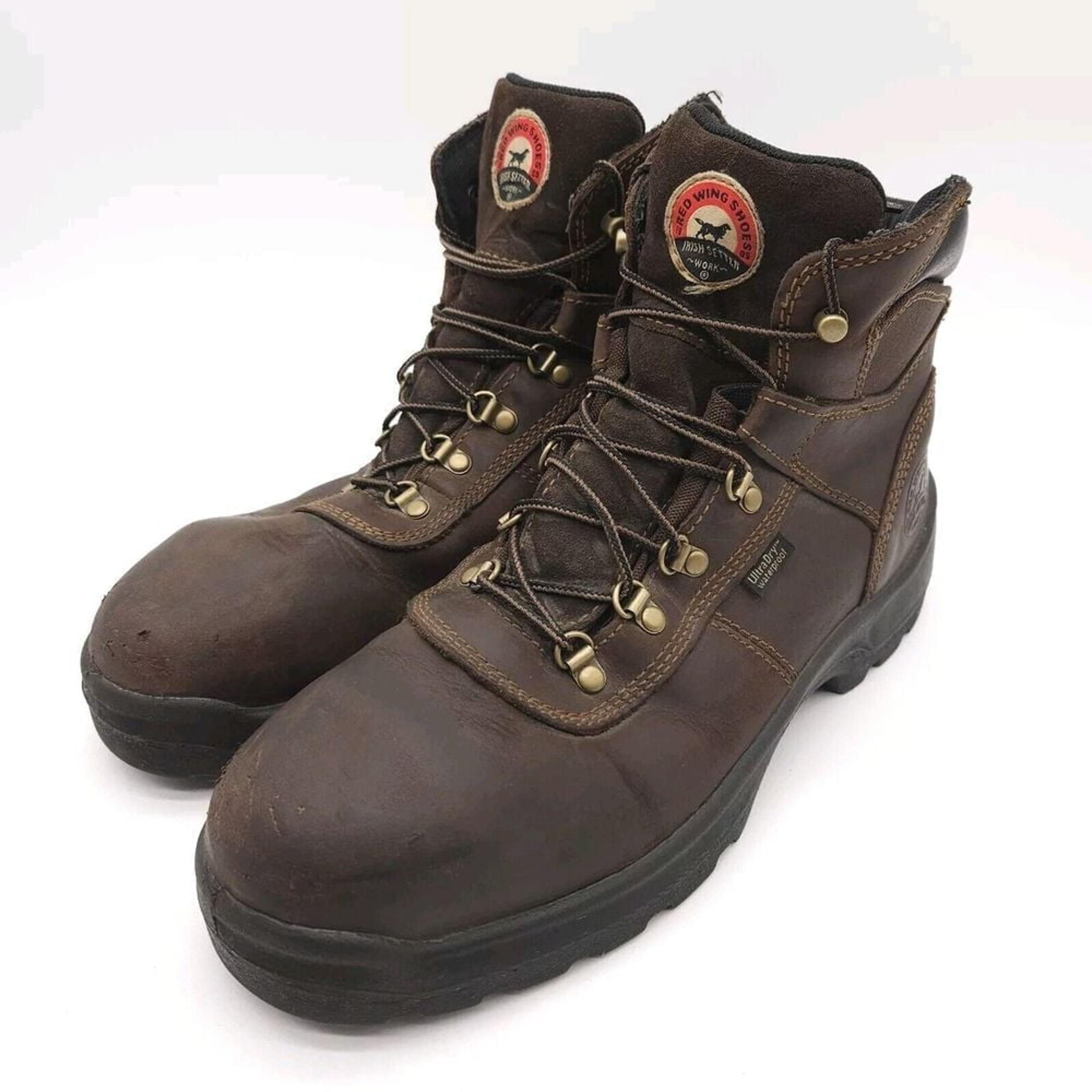 Red Wing Irish Setter (Mens 12) Work Boots Safety Toe Lace Up Brown Waterproof