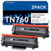 2 PACK, Toner TN-730/TN-760 Black High Yield Toner Cartridge Replacement