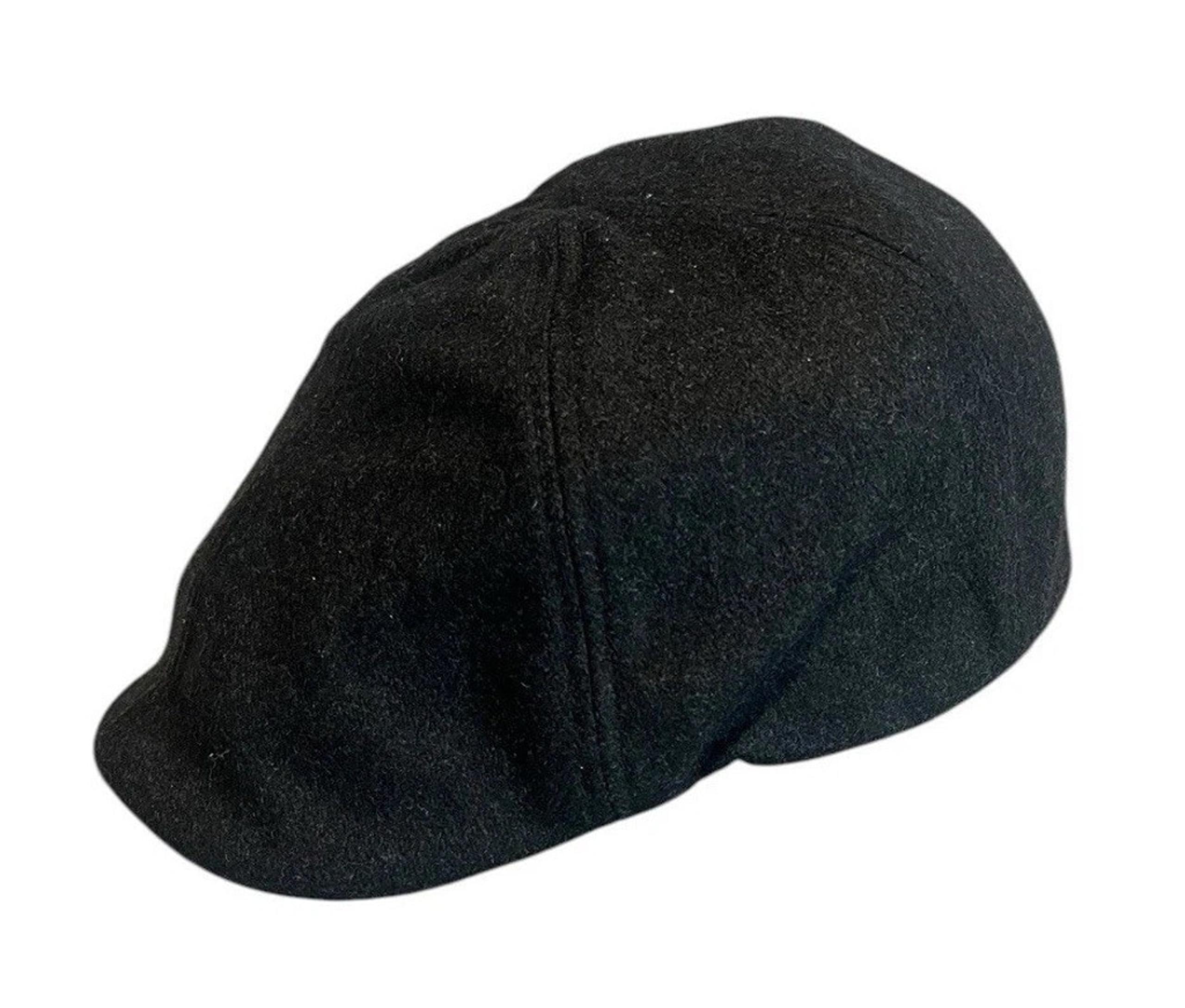 Dockers Newsboy Cabbie Hat Mens L/XL Black Charcoal Wool Blend Cap NWT $40 MSRP