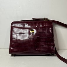 Etienne Aigner Geniune Leather Burgundy Purse Vintage