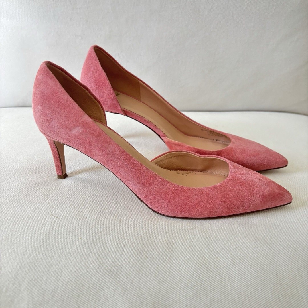 J. CREW Italy Lucie Colette Suede D'ORSAY Leather Pumps Kitten Heel