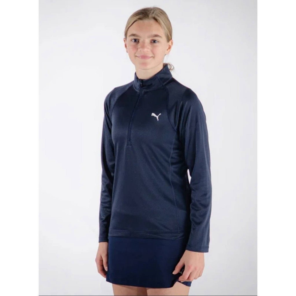 Puma Girls Small 1/4 Zip Golf Peacoat Blue Drycell NWT