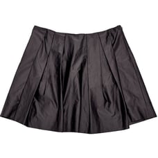 DKNYC Chocolate Brown Satin Pleated Mid Rise Full Skirt Women's Size 14 37x19
