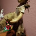 Garden Solar Girl Holding Basket & Bird, Lights up and Solar Powered, Brand New.