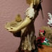 Garden Solar Girl Holding Basket & Bird, Lights up and Solar Powered, Brand New.