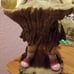 Garden Solar Girl Holding Basket & Bird, Lights up and Solar Powered, Brand New.