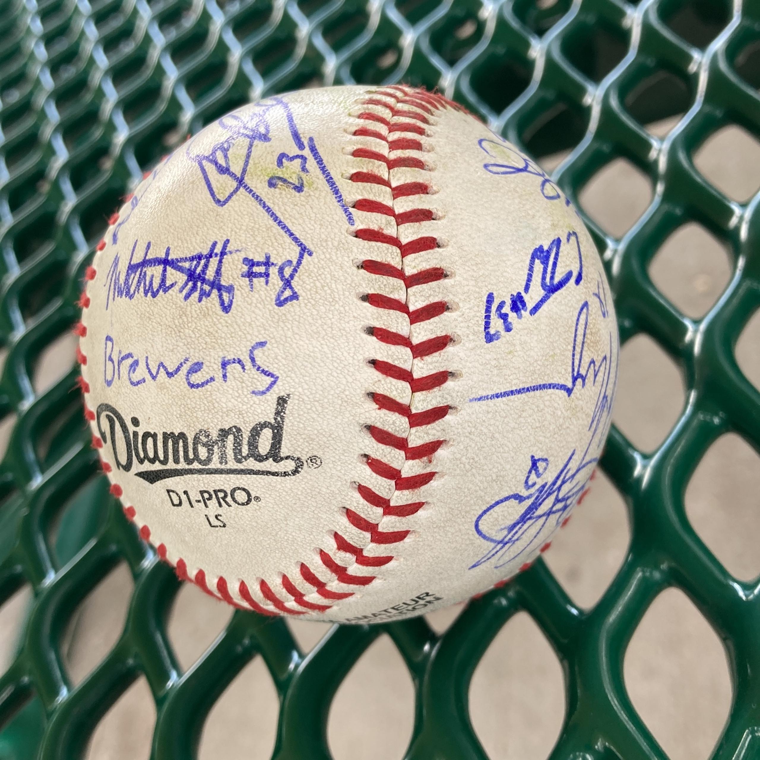 double a Fully signed baseball by the Sioux falls ￼Brewers