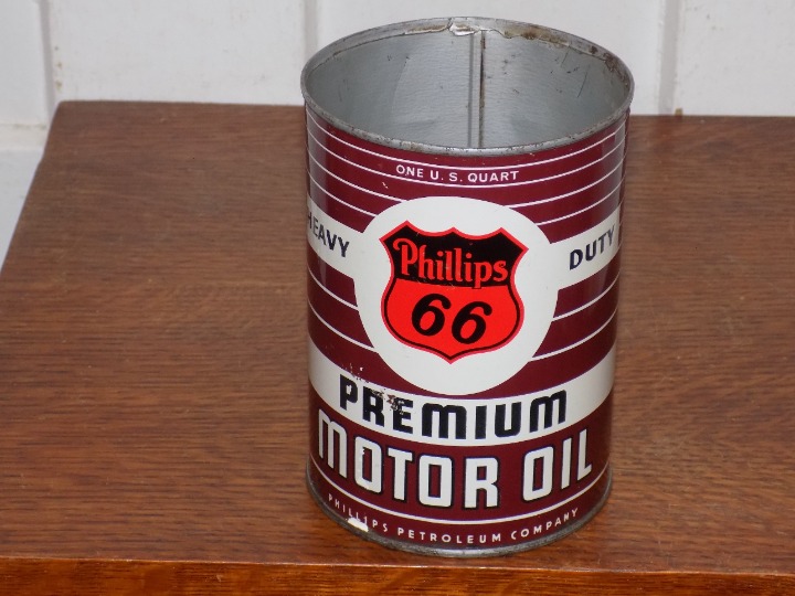 Vintage Phillips 66 Premium Motor Oil Topless Empty One Quart Can