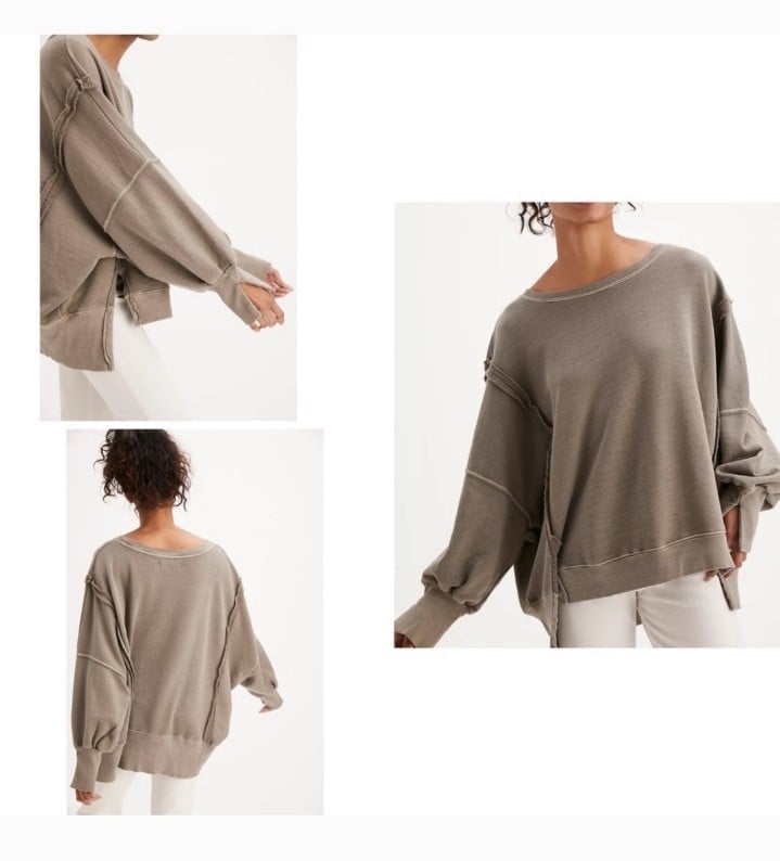 Nwot! Free People camden sweatshirt in dolphin