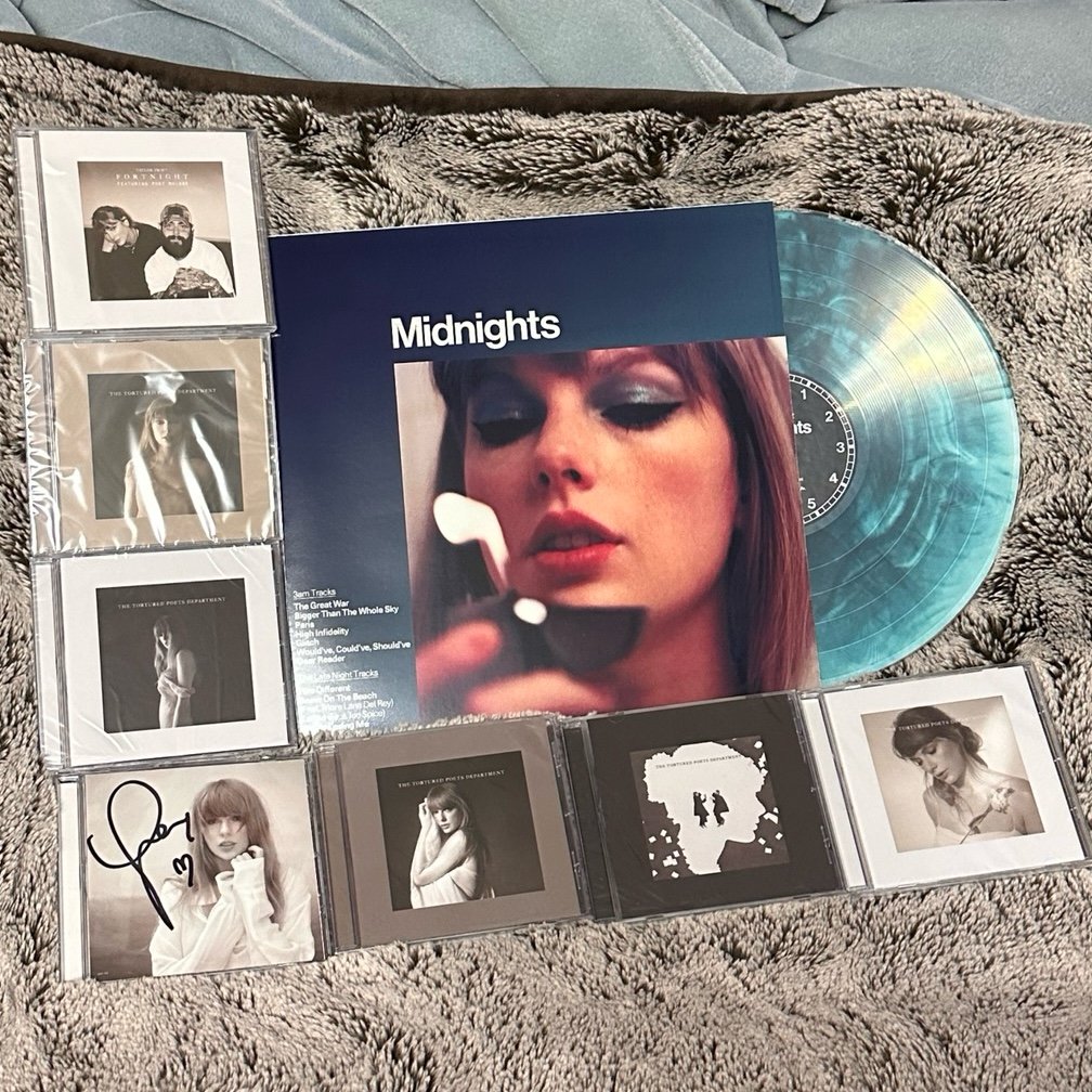 TTPD CD Collection + Midnights: 3am/Late Night Edition Vinyl Record Bundle