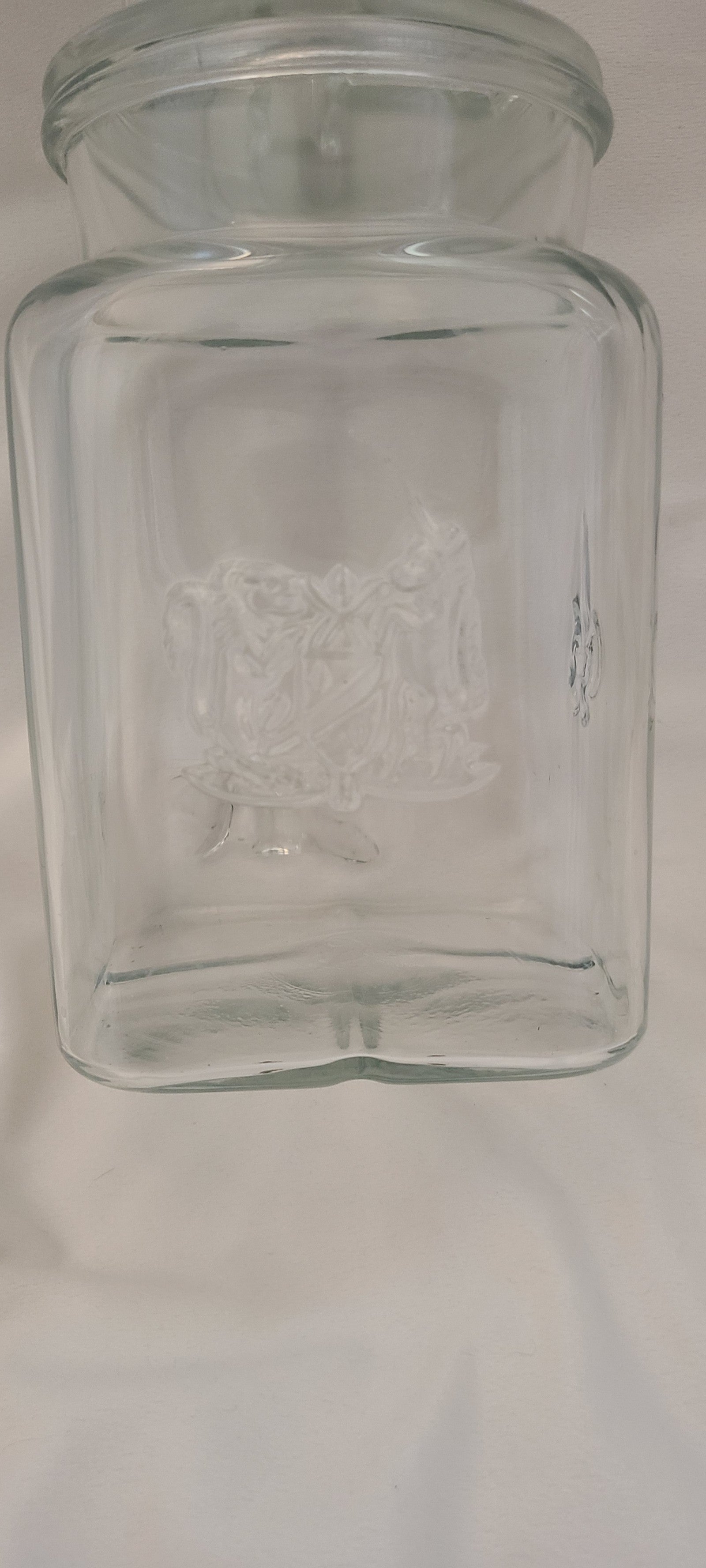Vintage Hudson Bay glass jar with lid