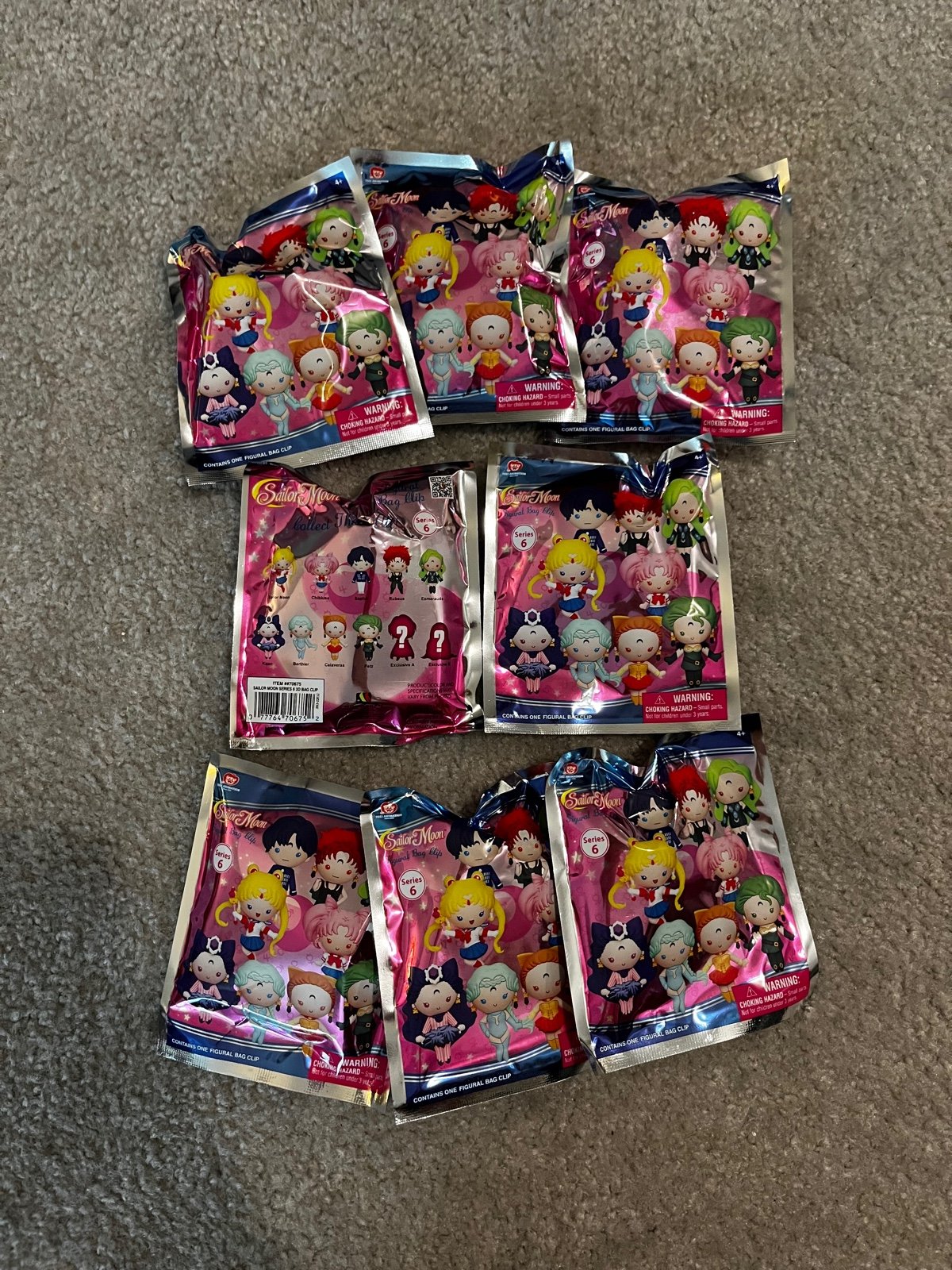 Toei Animation Sailor Moon Figural Bag Clip Series 6 Unopened Set of 8 Blind Bag