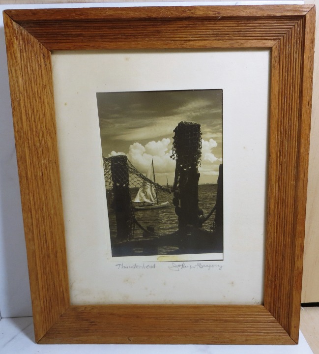 John W. Gregory Thunderhead Sepia Photo Framed Matted & Signed by Artist 12 x10