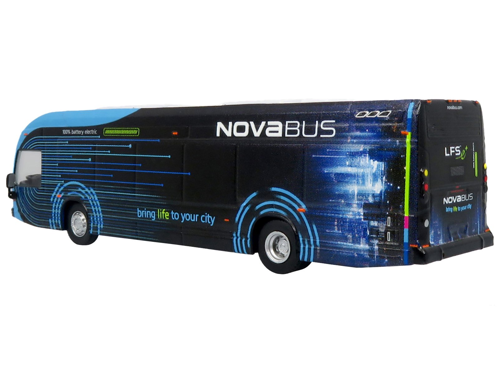 Nova Bus LFSe Electric Transit Bus Bring Life to Your City Black and Blue with