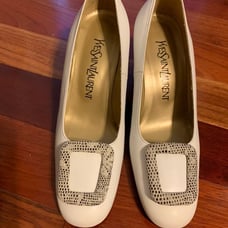 YSL Yves Saint Laurent White Pumps 35.5