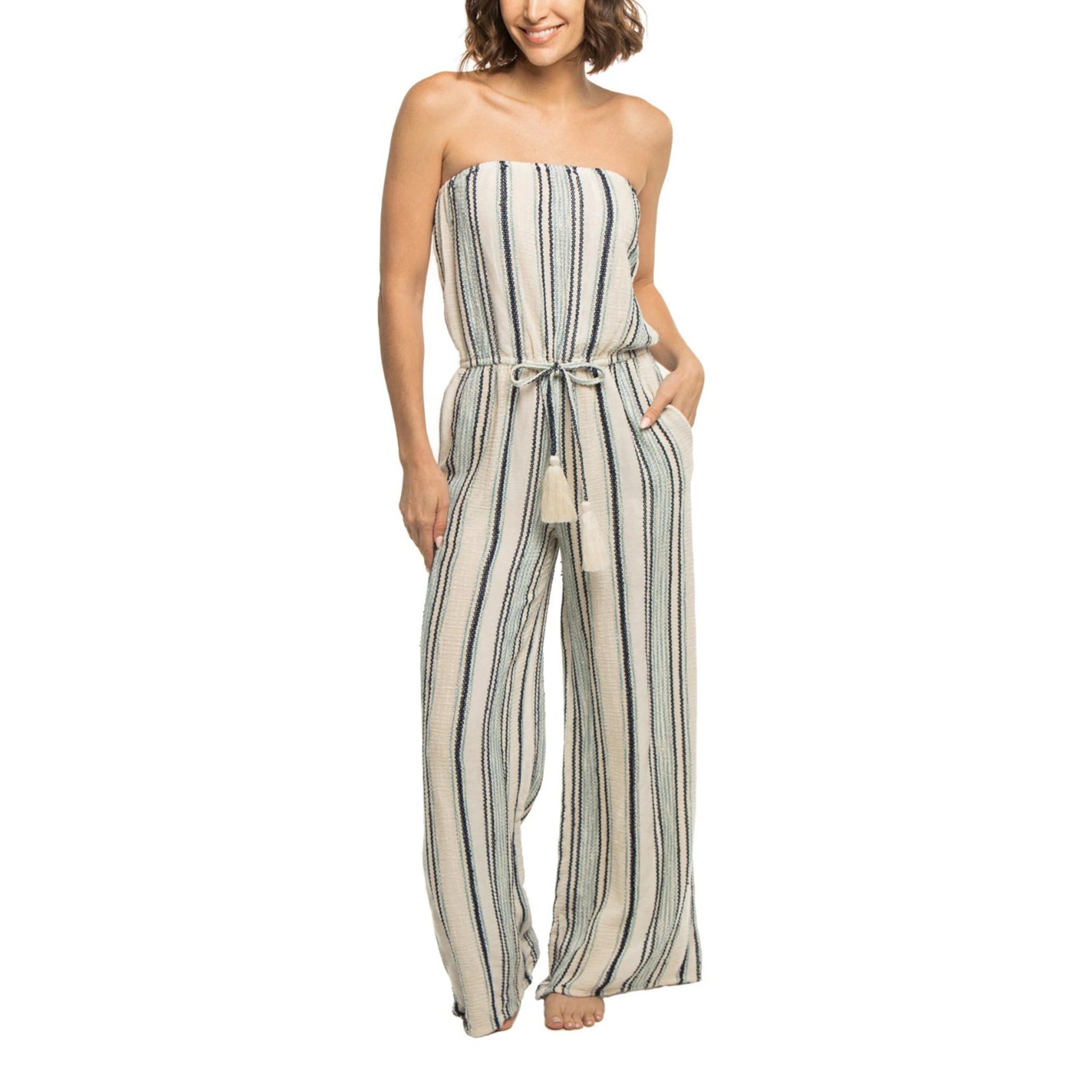 NWT Elan Strapless Jumpsuit, Striped, Boho, Size Small