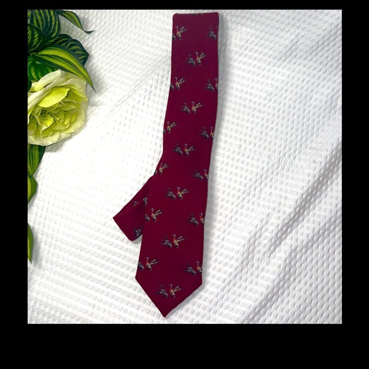 Bert Pulitzer Collector’s Edition Mens Neck Tie 100% WOOL DUCKS Hunter