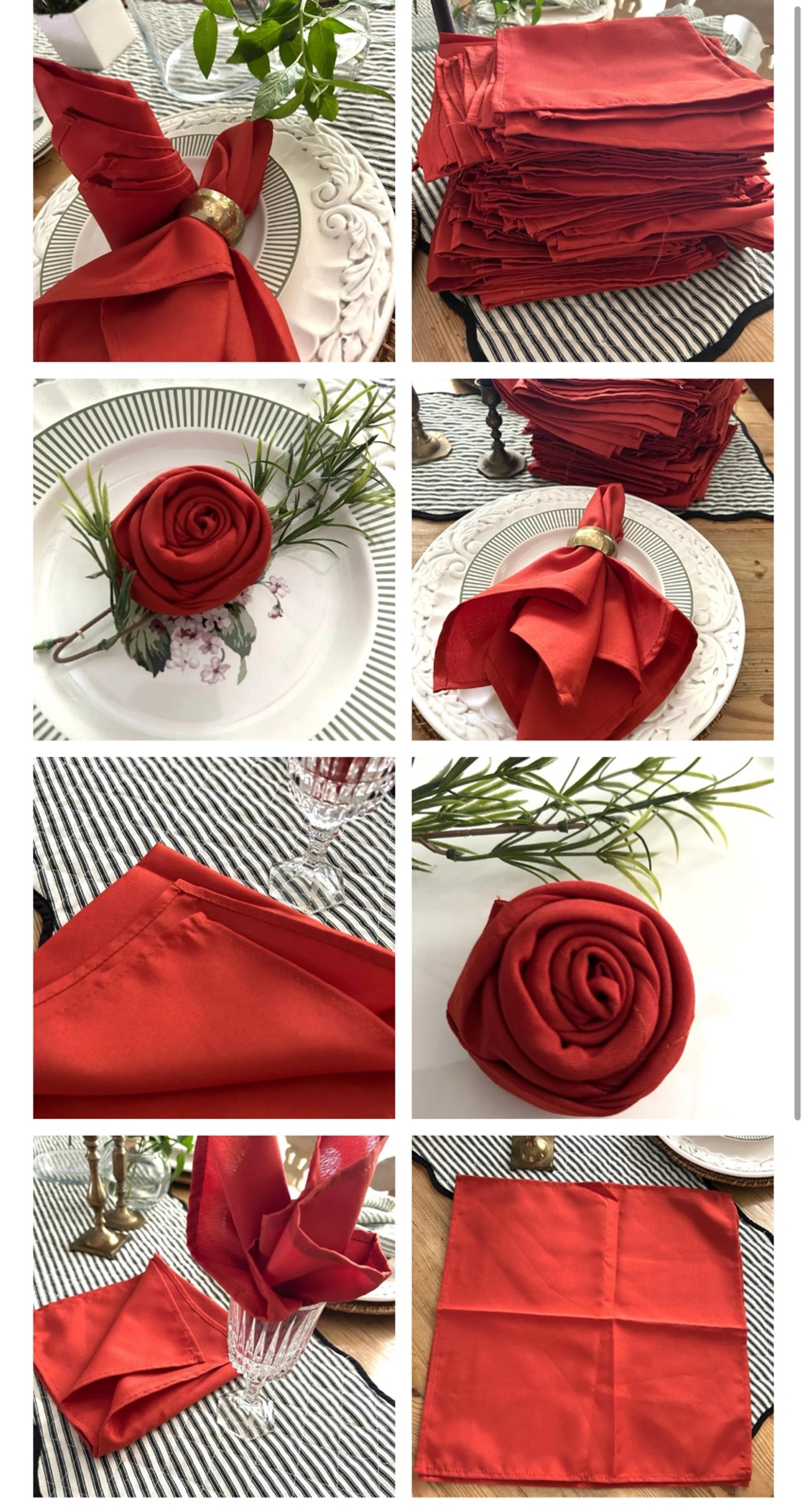 90 pcs !! Burnt Orange Fabric Napkins  16”x16” Wedding / Autumn Decor New!