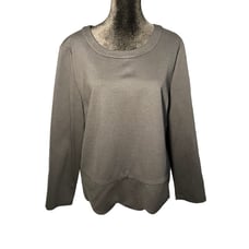Kate Spade Black Long-Sleeved, Ponte Top w/Scalloped Hem Size 14