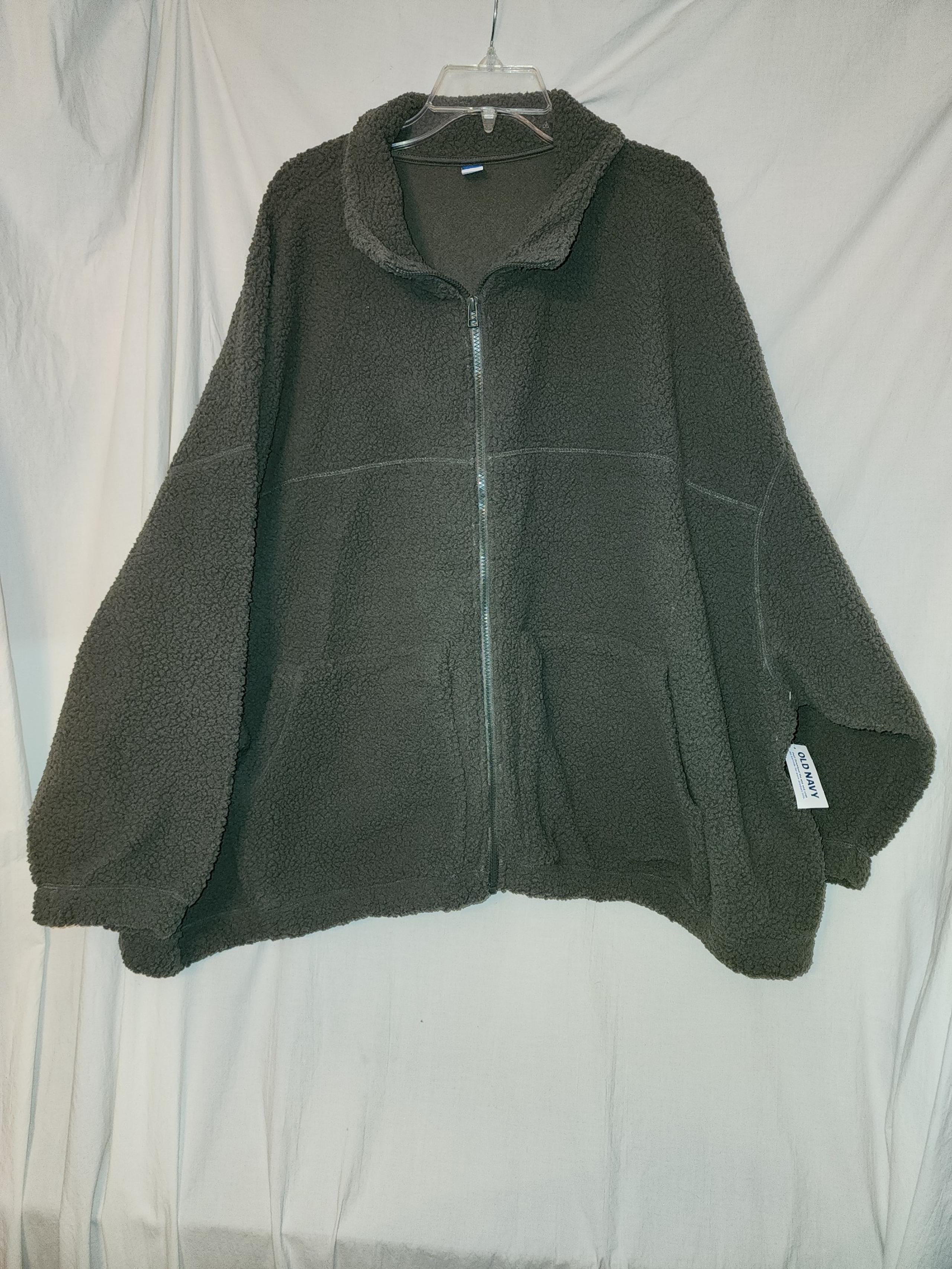 Old navy womens size 4x green teddy bear fleece jacket