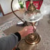 Vintage Style Cracked Glass Table Lamp - Handcrafted