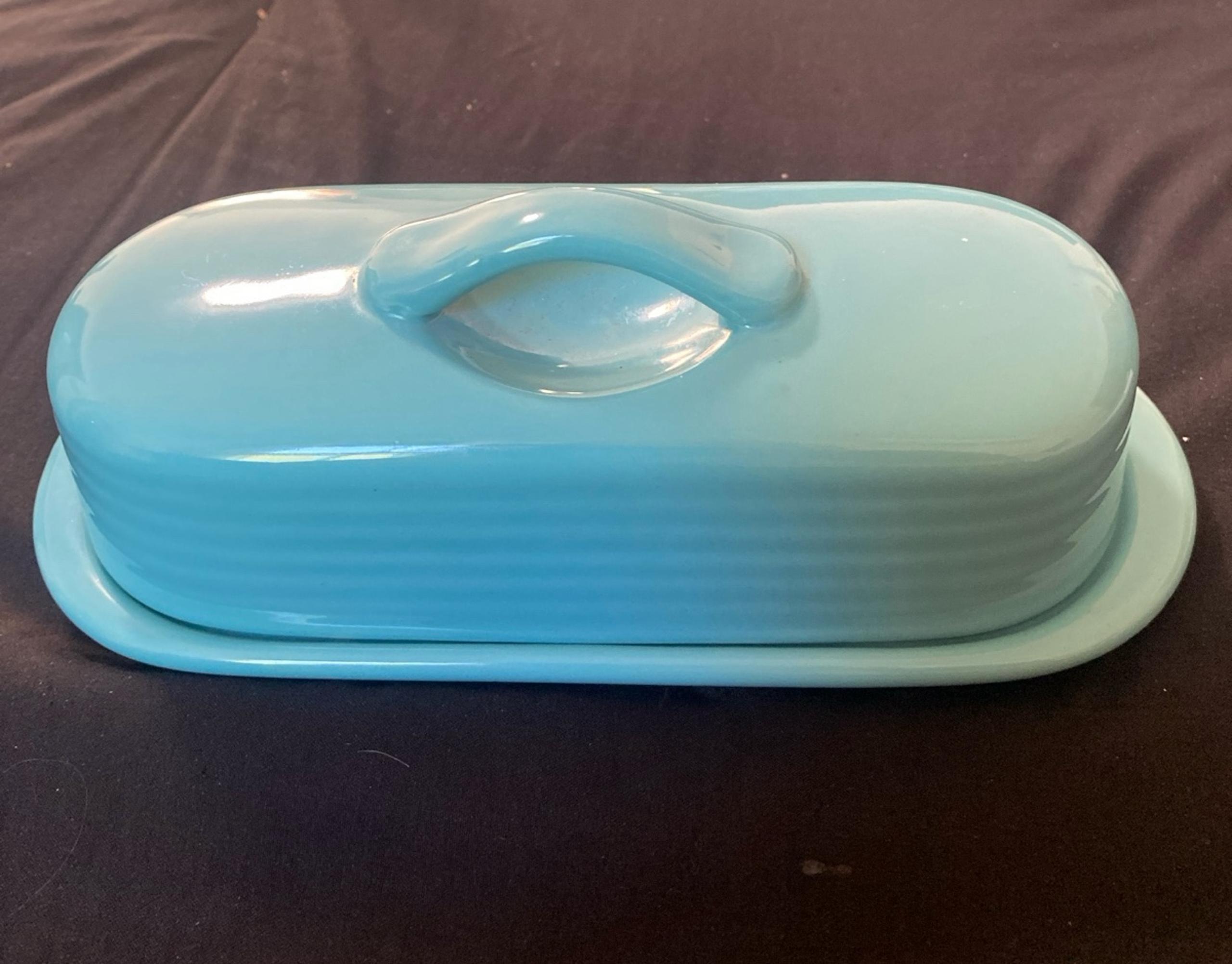 Chantal teal butter dish