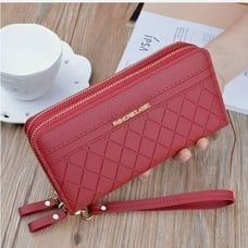 Ladies Women Leather Wallet Double Zipper Card Holder Clutch Purse Long Handbag