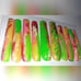 Press onHand crafted custom cateye 10pc xxl long acrylic press on nails sz large